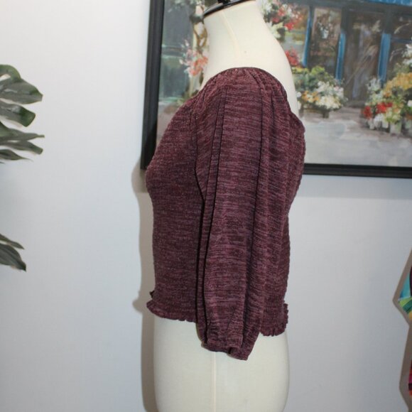 Me & U Brand Juniors 2X Crop Sweater Purple - Picture 4 of 8